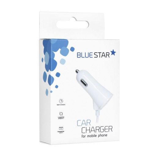 BLUE STAR car charger 3A USB A with cable Lightning white