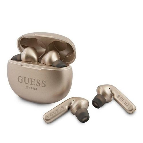 Bluetooth Earphones Stereo TWS GUESS  V5.0 4H MUSIC TIME with docking station gold ( GUTWS1CGO )