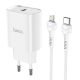 HOCO travel charger Type C + cable Type C to Lightning PD 20W N14 white