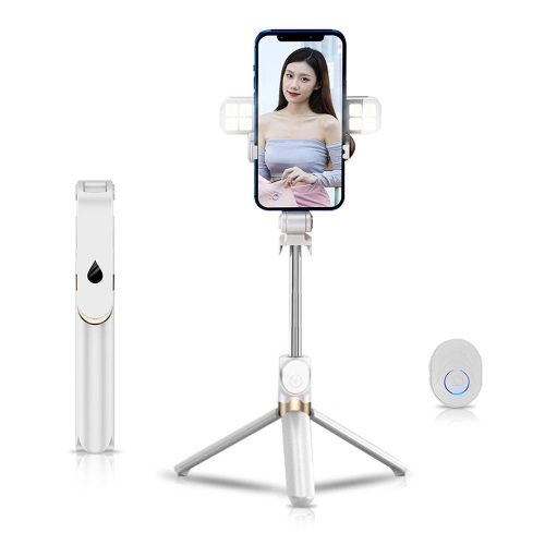 Selfie stick LED  tripod + remote control white SSTR-20