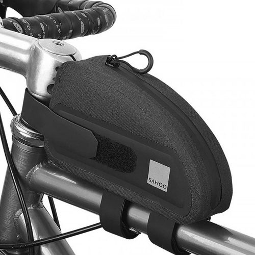 SAHOO bike bag on the bicycle frame with zip 0,3L 122035 black