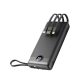 VEGER powerbank 20 000 mAh with built-in cables Micro USB / Type C / Lightning C20 (W2047) black