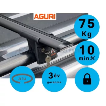   Aguri runner 120 cm C/D fekete alumínium tetőcsomagtartó tetőkorlátos és tetősínes autókhoz (51027)