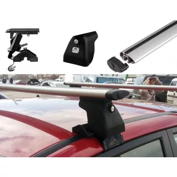   Amos D-3 szélzajmentes alumínium zárható tetőcsomagtartó normál tetős autókhoz 3 ajtós autókhoz