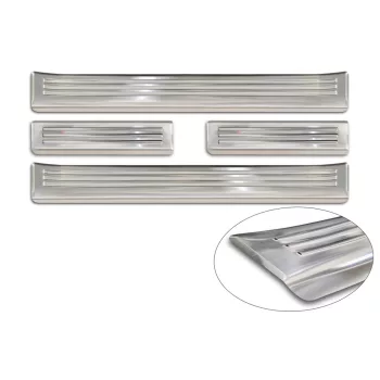   Avisa ezüst szatén acél küszöbvédő dombornyomott "Lines" (4 darabos) OMODA 9 2024->