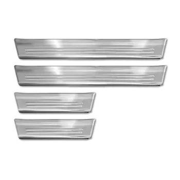   Avisa ezüst szatén acél küszöbvédő dombornyomott "Lines" (4 darabos) MITSUBISHI OUTLANDER IV 2025->