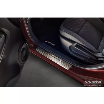   Avisa ezüst szatén acél küszöbvédő dombornyomott "Lines" (4 darabos) NISSAN JUKE II 2019->