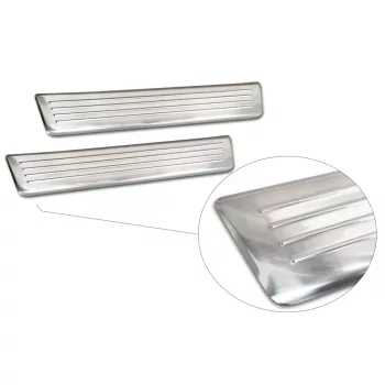   Avisa ezüst szatén acél küszöbvédő "Lines" (2 darabos) RENAULT EXPRESS Van furgon 4D 2021->