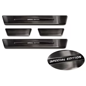   Avisa fekete acél küszöbvédő "Special Edition" 3D emblémás (4 darabos) RENAULT MEGANE E-TECH ELECTRIC 2022->