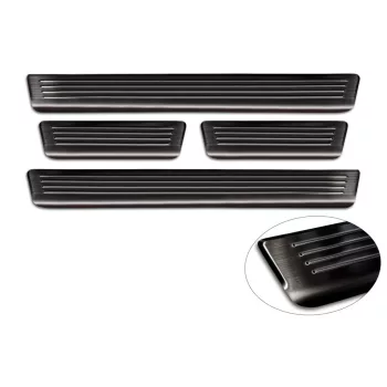   Avisa fekete acél küszöbvédő "Lines" (4 darabos) SKODA OCTAVIA IV liftback/combi 2019 - 2024 FL 2024->
