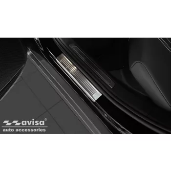   Avisa ezüst szatén acél küszöbvédő "Lines" (4 darabos) VOLKSWAGEN PASSAT B8 (variant/limousine) 2014-2019, FL2019->2023