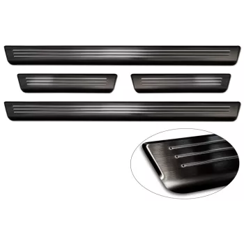   Avisa fekete acél küszöbvédő dombornyomott "Lines" (4 darabos) VOLKSWAGEN ID 5 2022->
