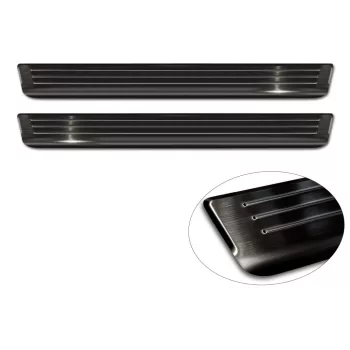   Avisa fekete acél küszöbvédő dombornyomott "Lines" (2 darabos) VOLKSWAGEN CADDY V (SB) 2020->, VOLKSWAGEN CADDY CARGO V (SB) furgon 2020->
