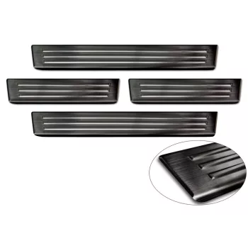   Avisa fekete acél küszöbvédő dombornyomott "Lines" (4 darabos) FORD RANGER VI 2022->, VOLKSWAGEN AMAROK II 2023->