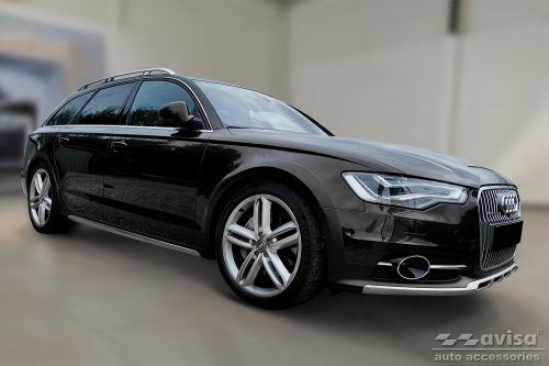 Avisa lökhárítóvédő AUDI A6 C7 Allroad 2012-2014, FL2014-2018 acél ezüst szatén