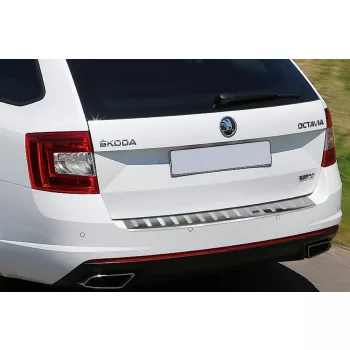   Avisa ezüst szatén acél lökhárítóvédő bordázott, szálcsiszolt SKODA OCTAVIA III combi RS version 2013-2016, FL 2016-2019