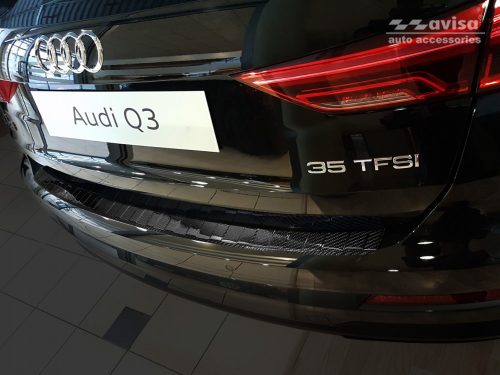 Avisa lökhárítóvédő Audi Q3 II crossover 2018->carbon mintás fekete