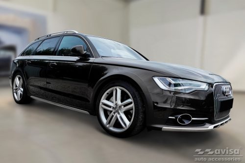 Avisa lökhárítóvédő AUDI A6 C7 Allroad 2012-2014, FL2014-2018 carbon mintas fekete