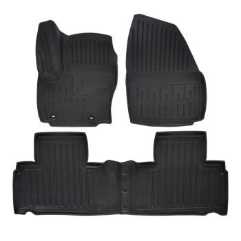   EgriAuto Premium fekete gumiszőnyeg 3D Gumiszőnyeg Emelt éllel számára Ford S-MAX 2006-2014