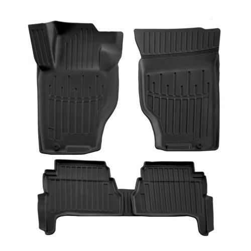 EgriAuto Premium fekete gumiszőnyeg 3D Gumiszőnyeg Emelt éllel számára Kia Sorento I (BL) 2002-2009 5db