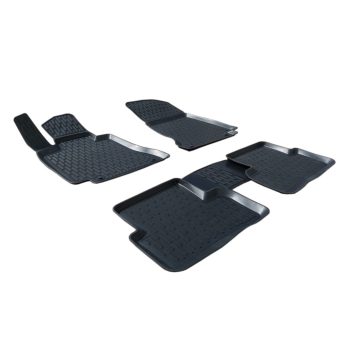   EgriAuto Premium fekete gumiszőnyeg 3D Gumiszőnyeg Emelt éllel számára Mercedes-Benz C Class W205 C Class W205 2015-2021