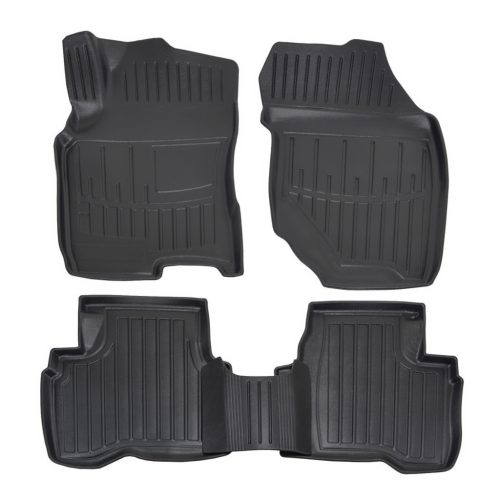 EgriAuto Premium fekete gumiszőnyeg 3D Gumiszőnyeg Emelt éllel számára Nissan X-Trail (T30) 2001-2007 5db