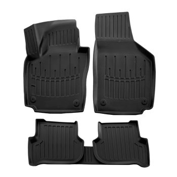   EgriAuto Premium fekete gumiszőnyeg 3D Gumiszőnyeg Emelt éllel számára Volkswagen Golf Plus 2005-2014 5db