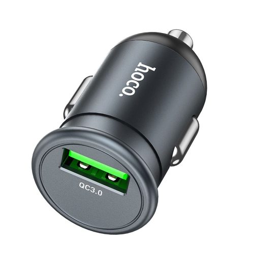 HOCO autós töltő USB A QC3.0 18W Z43 szürke