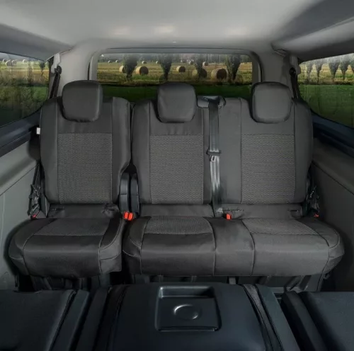 Méretpontos üléshuzat Ford Transit / Tourneo Custom 2024- (2. vagy 3. üléssor, 1+2 ülésosztás)