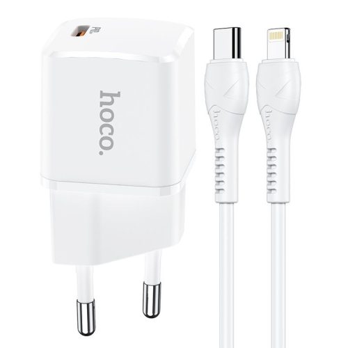 HOCO travel charger Type C + cable Type C to Lightning PD 20W N10 white