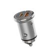 FORCELL F-ENERGY Mini autós töltő C típusú + USB A PD QC3.0 5A 30W ezüst színben