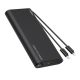 VEGER powerbank 25 000 mAh with built-in cables Type C / Lightning PD 130W TCE130 (W2503) black