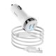 HOCO car charger 2 x USB A + cable USB A to Micro USB 2,4A Z40 white