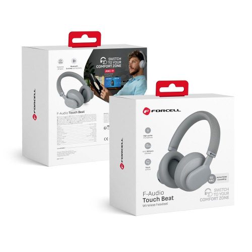 FORCELL F-AUDIO wireless headphones ANC Touch Beat grey