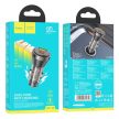 HOCO autós töltő USB A + C típus digitális kijelzővel + kábel C típusú Lightning PD QC3.0 3A 48W NZ12B átlátszó fekete