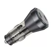 HOCO autós töltő 2 x C típus digitális kijelzővel PD QC3.0 3A 60W NZ12C átlátszó fekete