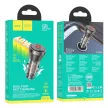 HOCO autós töltő 2 x C típus digitális kijelzővel PD QC3.0 3A 60W NZ12C átlátszó fekete