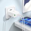HOCO töltő 2 x Type C + USB A + kábel Type C Lightning PD QC3.0 3A 35W N33 fehér