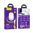 HOCO töltő 2 x Type C + USB A + kábel Type C Lightning PD QC3.0 3A 35W N33 fehér