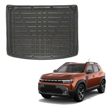   EgriAuto fekete csúszásgátlós csomagtértálca Dacia Duster 4x2 Hybrid--2024- (felső szint)