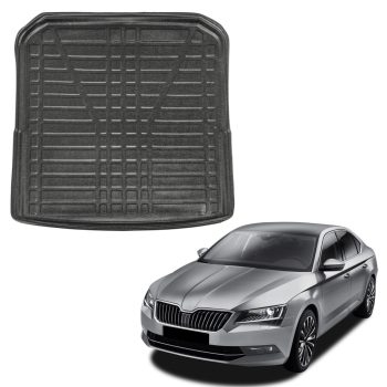   EgriAuto fekete csúszásgátlós csomagtértálca Skoda Superb Sedan 2015-