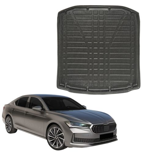 EgriAuto fekete csúszásgátlós csomagtértálca Skoda Superb Sedan 2024-
