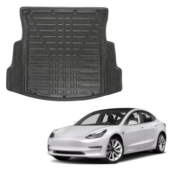   EgriAuto fekete csúszásgátlós csomagtértálca Tesla Model 3 2017- (Hátsó csomagtér)