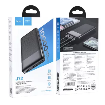 Hoco Easy Travel Powerbank, 10 000 mAh, 2 A, fekete