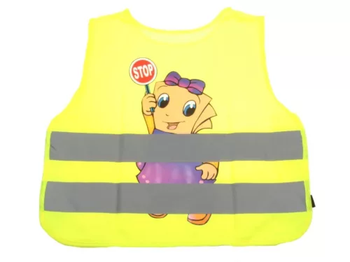 Láthatósági mellény lány gyermekeknek sárga színben