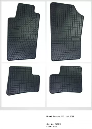 Sarokerősített gumiszőnyeg PEUGEOT 206 1998-2012 (542711)