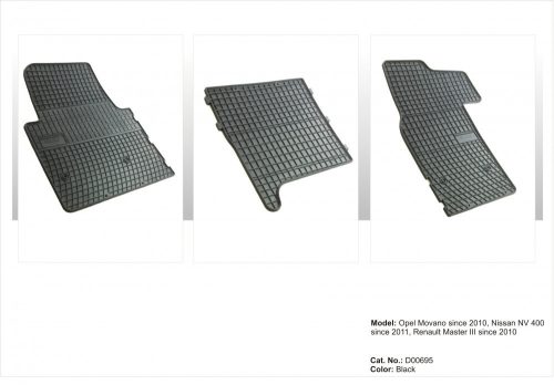 Sarokerősített gumiszőnyeg garnitúra Nissan NV400 2011- Opel Movano B 2010- Renault Master III 2010- (D00695)