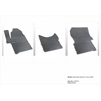   Sarokerősített gumiszőnyeg garnitúra Mercedes Sprinter II 2006- Volkswagen Crafter 2006- (D00741)