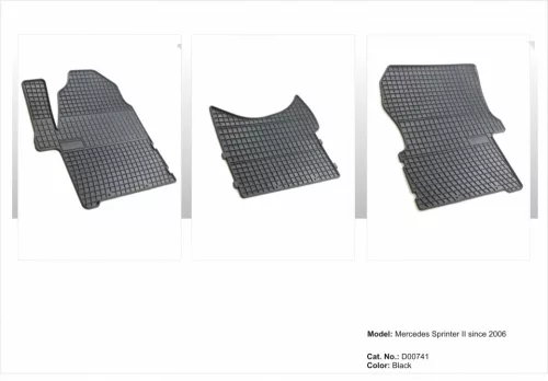 Sarokerősített gumiszőnyeg garnitúra Mercedes Sprinter II 2006- Volkswagen Crafter 2006- (D00741)