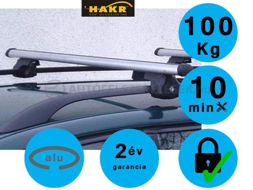 HAKR 108 cm alu zárható tetőcsomagtartó tetőkorlátos autókhoz